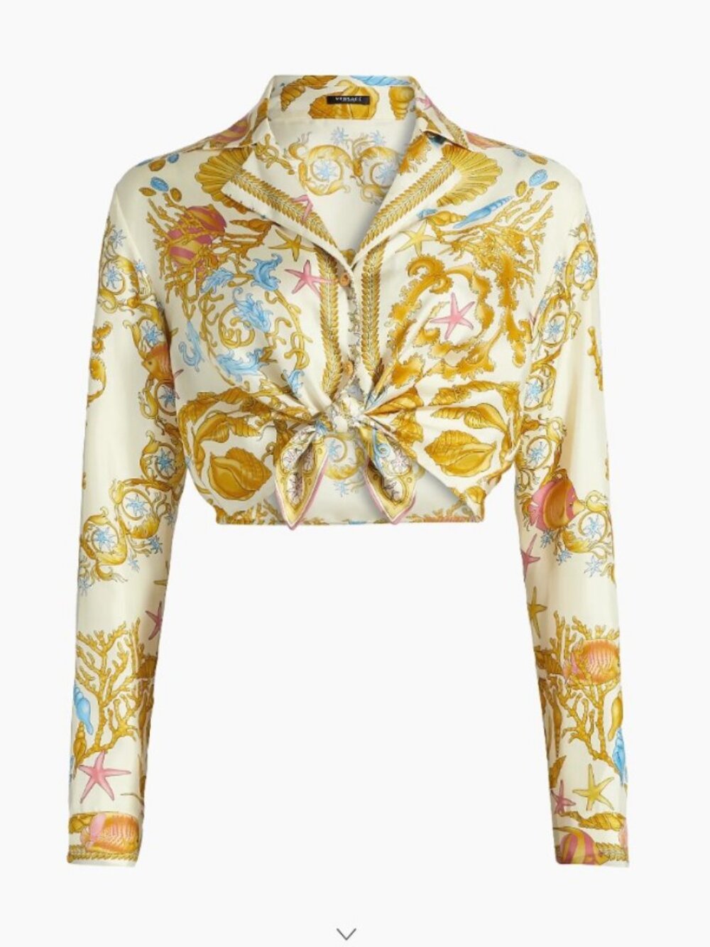 NWT Authentic $1290 Versace Underwater Barocco Silk Twill Shirt sz IT 46